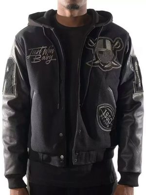 Vintage 1960 Las Vegas Raiders Black Varsity Hooded Jacket