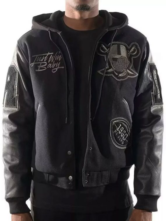 Vintage 1960 Las Vegas Raiders Black Varsity Hooded Jacket