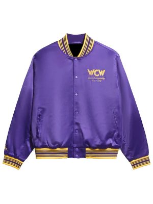 WCW Purple Satin Varsity Jacket