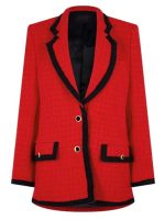 Woman's Alessandra Rich Boucle Red Blazer