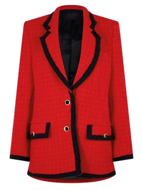 Woman's Alessandra Rich Boucle Red Blazer