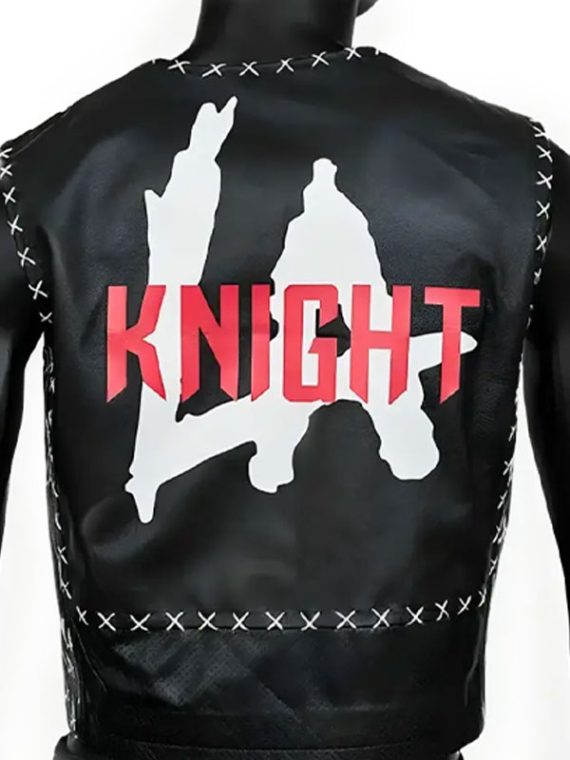 WWE LA Knight Black Leather Vest