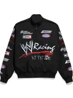 WWE Racing Attitude Black Cotton Bomber Jacket
