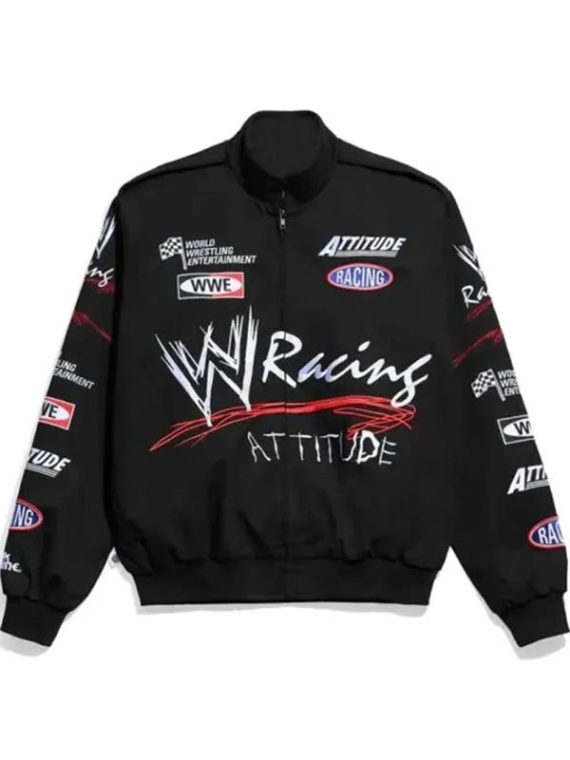 WWE Racing Attitude Black Cotton Bomber Jacket